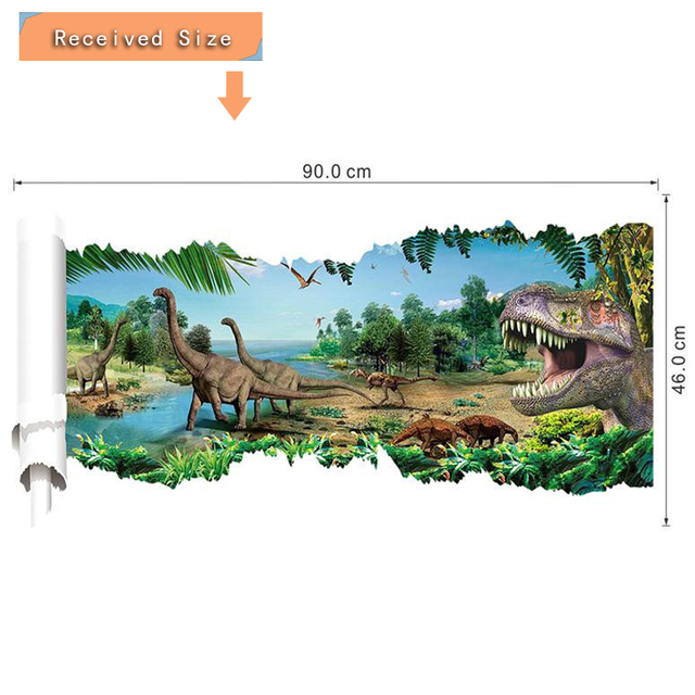 Naklejki ścienne dla pokoju dziecięcego - 3D las dinozaurów, PVC zwierzęta - Wianko - 4