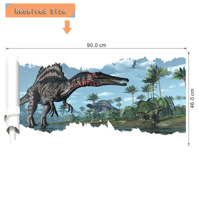 Naklejki ścienne dla pokoju dziecięcego - 3D las dinozaurów, PVC zwierzęta - Wianko - 5