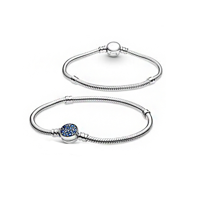 Bransoletka węża łańcucha 925 Sterling Silver z modnym niebieskim niebem - prezent na Walentynki 2021 - Wianko - 4