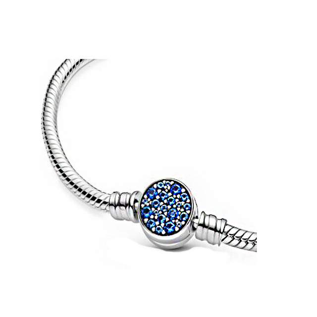 Bransoletka węża łańcucha 925 Sterling Silver z modnym niebieskim niebem - prezent na Walentynki 2021 - Wianko - 3
