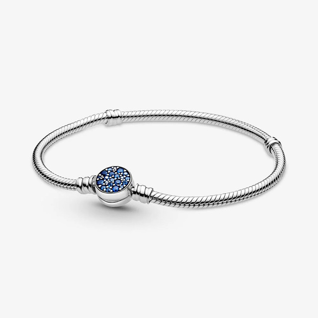Bransoletka węża łańcucha 925 Sterling Silver z modnym niebieskim niebem - prezent na Walentynki 2021 - Wianko - 1