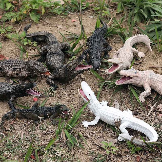 Figurka kolekcjonerska dzikiego krokodyla - symulacja rysunku, miękka zabawka z gumy dla dzieci - Wianko - 2