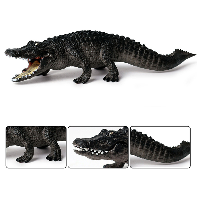 Figurka kolekcjonerska dzikiego krokodyla - symulacja rysunku, miękka zabawka z gumy dla dzieci - Wianko - 4