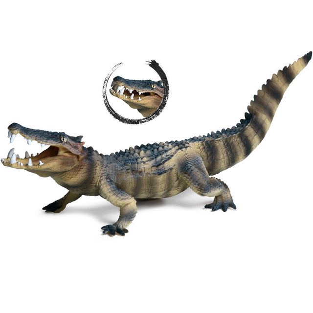 Figurka kolekcjonerska dzikiego krokodyla - symulacja rysunku, miękka zabawka z gumy dla dzieci - Wianko - 6