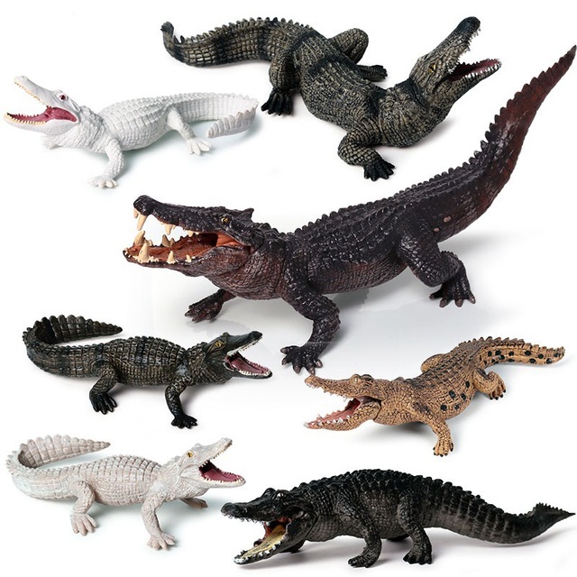 Figurka kolekcjonerska dzikiego krokodyla - symulacja rysunku, miękka zabawka z gumy dla dzieci - Wianko - 1