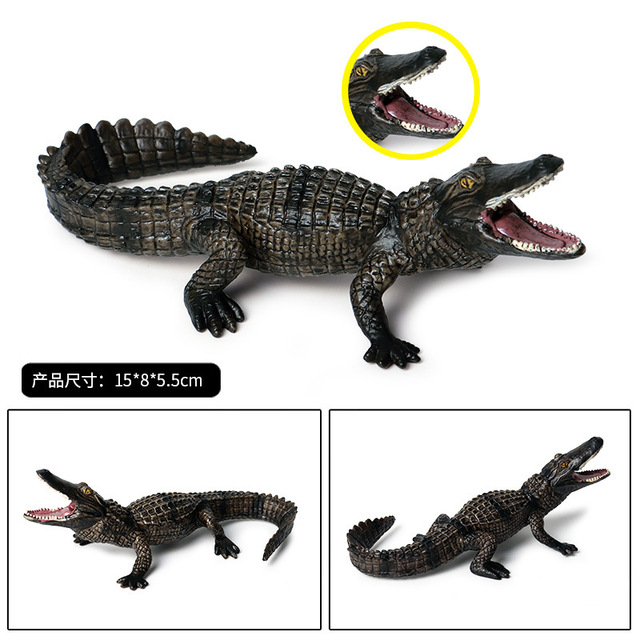 Figurka kolekcjonerska dzikiego krokodyla - symulacja rysunku, miękka zabawka z gumy dla dzieci - Wianko - 5