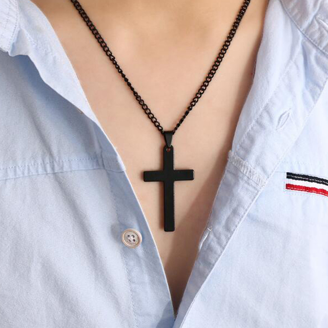 Gotyckie wisiorki krzyż naszyjnik Street Style mężczyźni i kobiety łańcuch na szyi punkowa biżuteria - Wianko - 1
