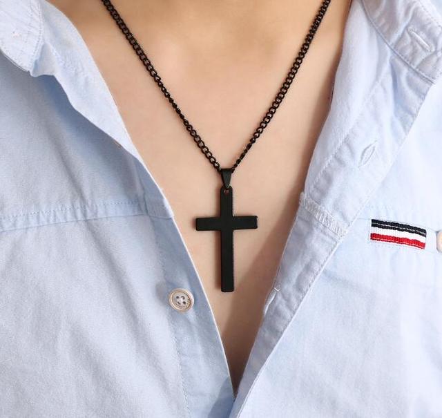 Gotyckie wisiorki krzyż naszyjnik Street Style mężczyźni i kobiety łańcuch na szyi punkowa biżuteria - Wianko - 6