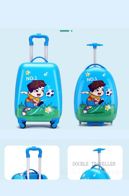 2021 Nowa walizka na kółkach dla dzieci z kreskówek, 16-18 calowa kabina - Wianko - 4