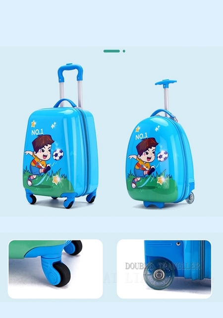 2021 Nowa walizka na kółkach dla dzieci z kreskówek, 16-18 calowa kabina - Wianko - 2