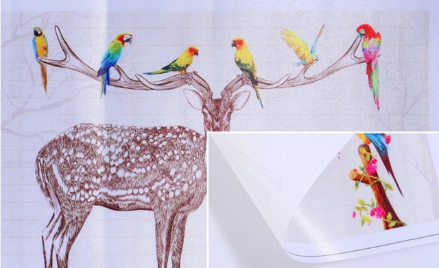 Niestandardowa tapeta 3D Beibehang żurawia i liści do salonu - Wianko - 8