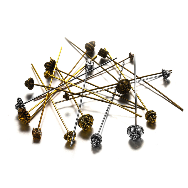20 sztuk 50mm metalowe igły głowice kulowe złącza do kolczyków DIY biżuterii - Wianko - 11