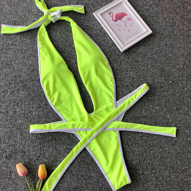 Jednoczęściowy kostium kąpielowy w cętki Peachtan, głęboki dekolt, bikini 2021 - Wianko - 49
