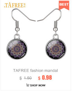 Kolczyki kobiety TAFREE Mandala Henna OM Symbol zen retro indie biżuteria szklaną kopułą (HN441) - Wianko - 10