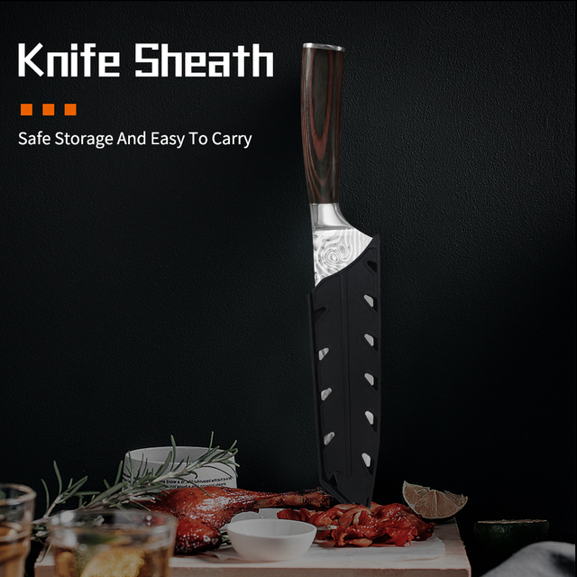 Japoński nóż kuchenny z 8-calowej stali nierdzewnej - Sushi Sashimi Santoku do filetowania i trybowania - pełna Tang - Wianko - 5