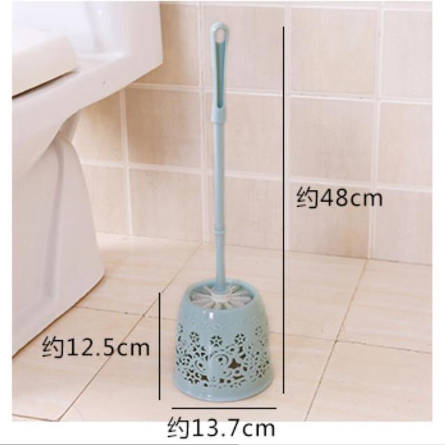 Stojak na szczotkę WC z długim uchwytem i kreatywną szczotką do czyszczenia, z podstawa do przechowywania - Wianko - 2