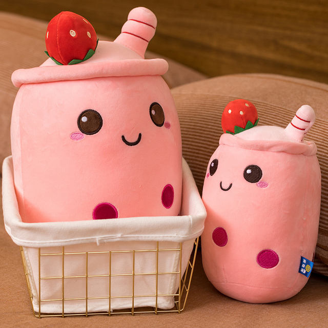 Miękka poduszka Bubble Tea Boba Plushies - pluszowa zabawka w kształcie kubka bubble tea z nadzieniem herbata mleczna - prezent dla dzieci i dziewczynki - Wianko - 14