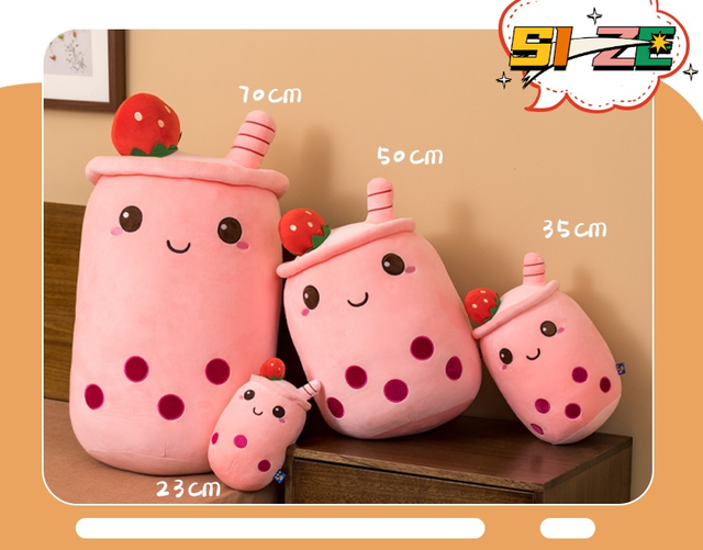 Miękka poduszka Bubble Tea Boba Plushies - pluszowa zabawka w kształcie kubka bubble tea z nadzieniem herbata mleczna - prezent dla dzieci i dziewczynki - Wianko - 12