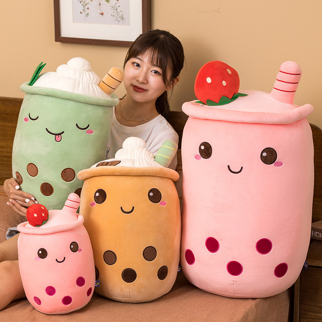 Miękka poduszka Bubble Tea Boba Plushies - pluszowa zabawka w kształcie kubka bubble tea z nadzieniem herbata mleczna - prezent dla dzieci i dziewczynki - Wianko - 13