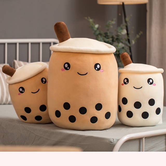 Miękka poduszka Bubble Tea Boba Plushies - pluszowa zabawka w kształcie kubka bubble tea z nadzieniem herbata mleczna - prezent dla dzieci i dziewczynki - Wianko - 2