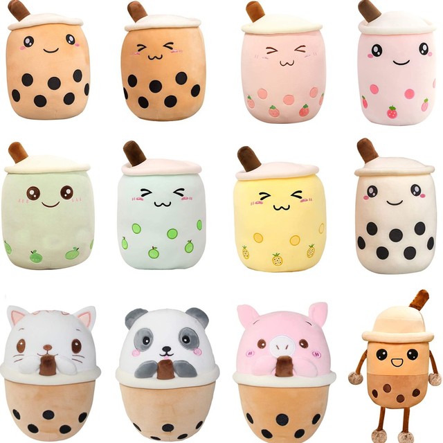 Miękka poduszka Bubble Tea Boba Plushies - pluszowa zabawka w kształcie kubka bubble tea z nadzieniem herbata mleczna - prezent dla dzieci i dziewczynki - Wianko - 11