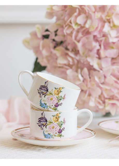 Kubek do herbaty i kawy EECAMAIL Ceramic English Afternoon - styl europejski, wykonanie z delikatnej porcelany kostnej, luksusowe wykonanie - Wianko - 6