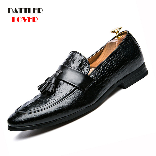 Eleganckie męskie buty wizytowe oxford slip-on czarne - Wianko - 44