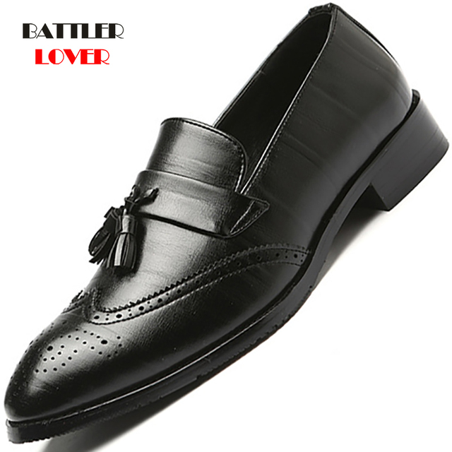 Eleganckie męskie buty wizytowe oxford slip-on czarne - Wianko - 101