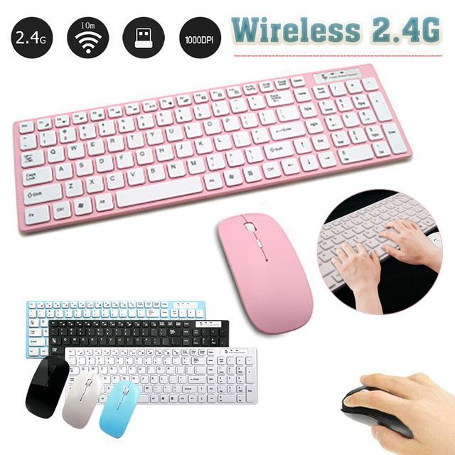 Zestaw bezprzewodowej klawiatury i myszy POHIKS 2.4GHz - ultra-cienki design, ergonomiczna konstrukcja - PC/Laptop - Wianko - 1
