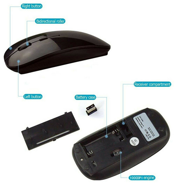 Zestaw bezprzewodowej klawiatury i myszy POHIKS 2.4GHz - ultra-cienki design, ergonomiczna konstrukcja - PC/Laptop - Wianko - 3