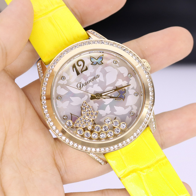 Damski zegarek Melissa łabędź z kryształkami, mechanizm japoński, bransoleta skórzana - Wianko - 49