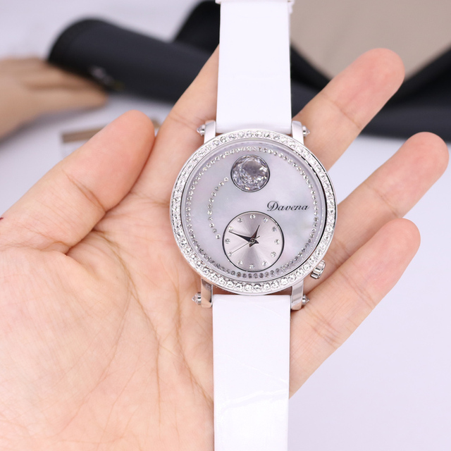 Damski zegarek Melissa łabędź z kryształkami, mechanizm japoński, bransoleta skórzana - Wianko - 39