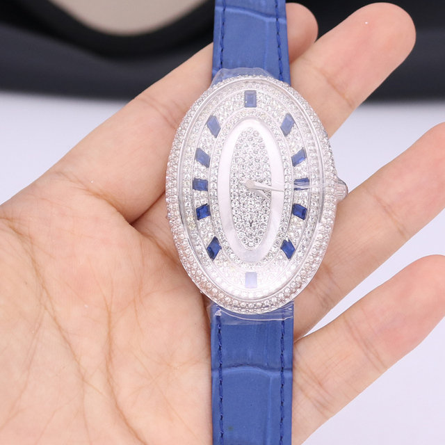 Damski zegarek Melissa łabędź z kryształkami, mechanizm japoński, bransoleta skórzana - Wianko - 47
