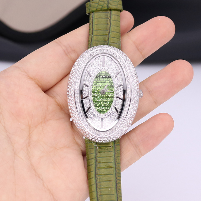 Damski zegarek Melissa łabędź z kryształkami, mechanizm japoński, bransoleta skórzana - Wianko - 46