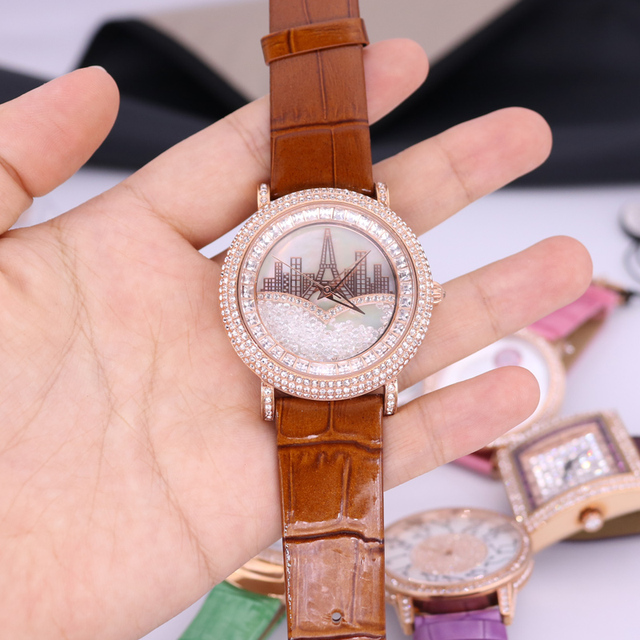 Damski zegarek Melissa łabędź z kryształkami, mechanizm japoński, bransoleta skórzana - Wianko - 33