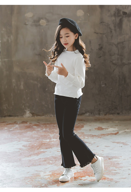 Koszula dziewczęca z długim rękawem w kolorowych wzorach dla wieku 4-16 lat - Wianko - 12
