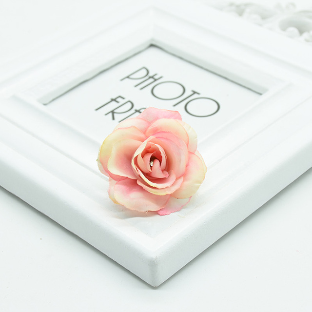 Sztuczna głowa róży - 100 szt. do dekoracji domu, materiały ślubne, scrapbooking - Wianko - 6
