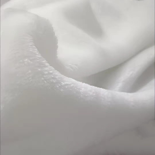 Tkanina pluszowa Faux futro, biały, miękki, jednolity kolor, DIY odzież szycia, 50x170cm - Wianko - 1