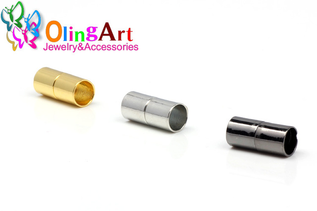 6 sztuk silnych zapięć magnetycznych OlingArt 9*20MM w trzech kolorach pasujących do 8mm okrągłych skórzanych bransoletek i rzemykowych naszyjników - Wianko - 8