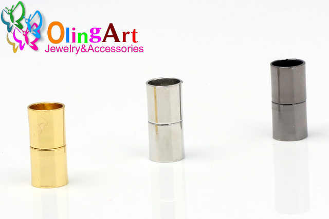 6 sztuk silnych zapięć magnetycznych OlingArt 9*20MM w trzech kolorach pasujących do 8mm okrągłych skórzanych bransoletek i rzemykowych naszyjników - Wianko - 6