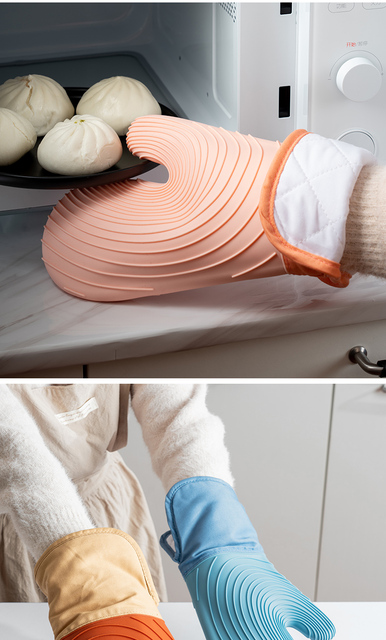Antypoślizgowe silikonowe rękawice kuchenne do grillowania i grilla, odporność na wysoką temperaturę - Wianko - 17
