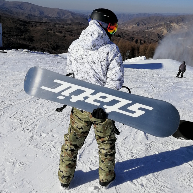 Męskie spodnie narciarskie zimowe, wodoodporne, w kamuflażu, z kieszenią na suwak - Wianko - 9
