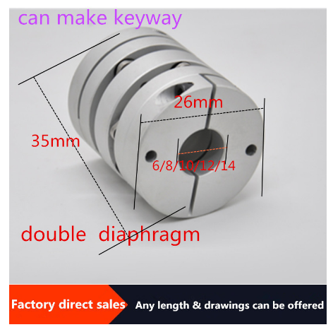 Elastyczne pojedyncze sprzęgło membranowe D26L26, stop aluminium, otwór wewnętrzny 5/6/6.35/8/10 mm - Wianko - 9