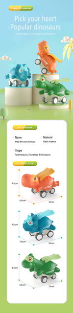 Dinozaur inercyjny - zabawka dla chłopców, push samochody, Park Jurajski, świetny prezent dla dziecka - Wianko - 8