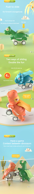 Dinozaur inercyjny - zabawka dla chłopców, push samochody, Park Jurajski, świetny prezent dla dziecka - Wianko - 1