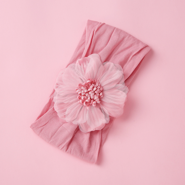 Opaska elastyczna dla dziewczynek - Pojedynczy kwiatowy motyw - Miękki turban z nylonu - Ciepłe nakrycie głowy - Nowy styl 2019 - Wianko - 17