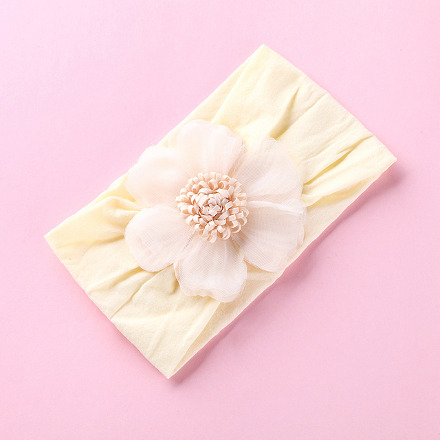 Opaska elastyczna dla dziewczynek - Pojedynczy kwiatowy motyw - Miękki turban z nylonu - Ciepłe nakrycie głowy - Nowy styl 2019 - Wianko - 11