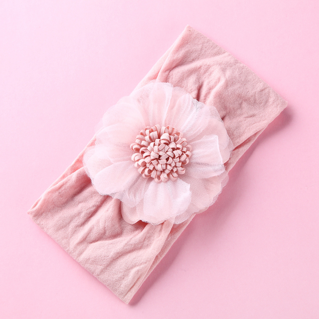 Opaska elastyczna dla dziewczynek - Pojedynczy kwiatowy motyw - Miękki turban z nylonu - Ciepłe nakrycie głowy - Nowy styl 2019 - Wianko - 10