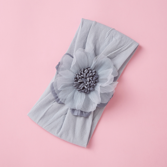 Opaska elastyczna dla dziewczynek - Pojedynczy kwiatowy motyw - Miękki turban z nylonu - Ciepłe nakrycie głowy - Nowy styl 2019 - Wianko - 21