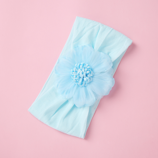 Opaska elastyczna dla dziewczynek - Pojedynczy kwiatowy motyw - Miękki turban z nylonu - Ciepłe nakrycie głowy - Nowy styl 2019 - Wianko - 20
